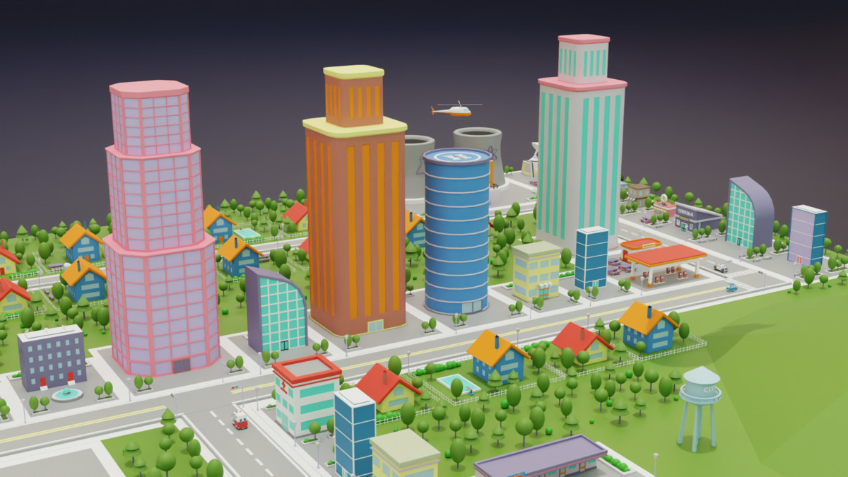 Low Poly City Pack – Buildings, Roads & Urban Props