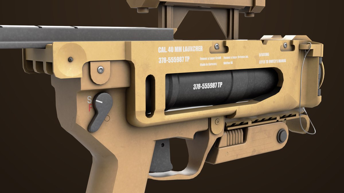 Grenade Launcher 04 Brown URP HDRP Textures