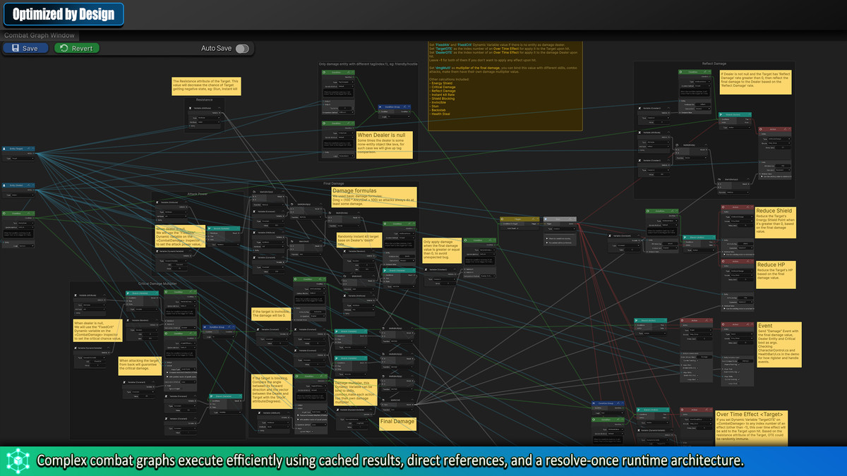 Master Combat Core – Visual Node Graph Framework