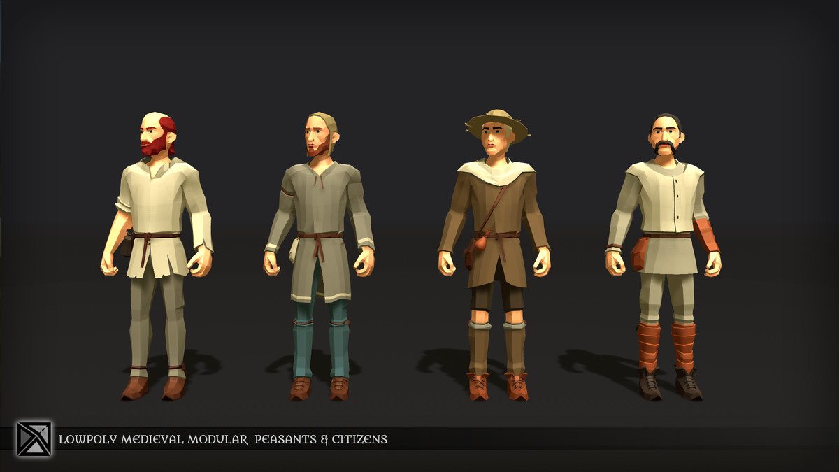 Lowpoly NPCs Bundle MEDIEVAL FANTASY SERIES