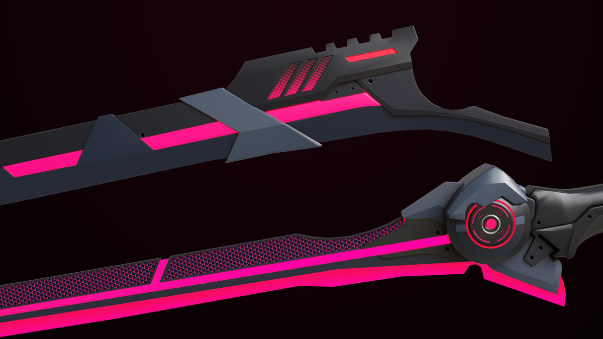 Sci Fi Sword 10 Red URP HDRP Textures