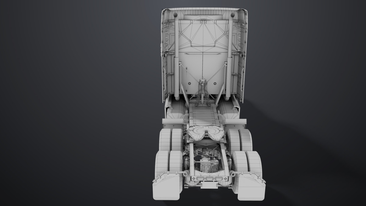 Heavy Truck Chassis 05 White Interior URP HDRP Textures