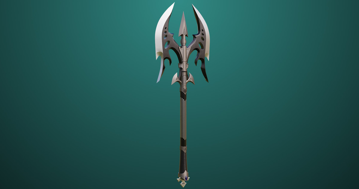 Battle Axe 01 Silver URP HDRP Textures