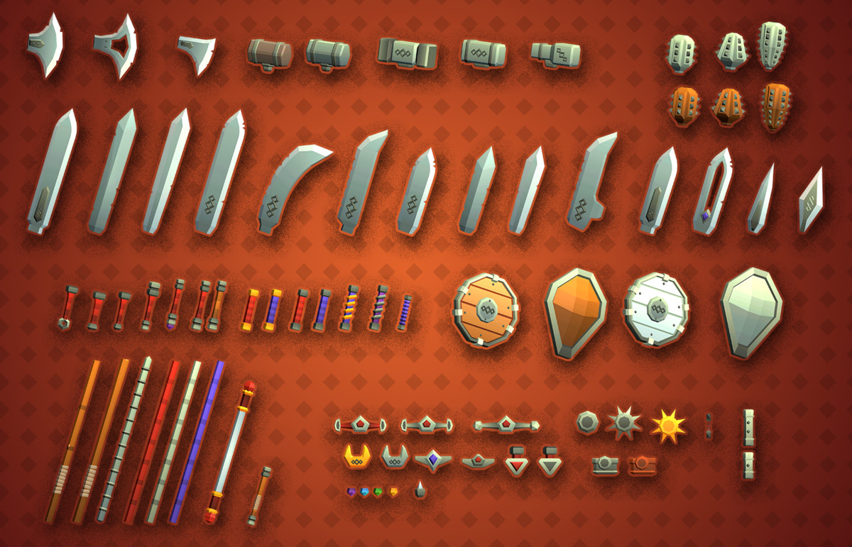 Free Low Poly Modular Medieval Weapons 3D, image 6