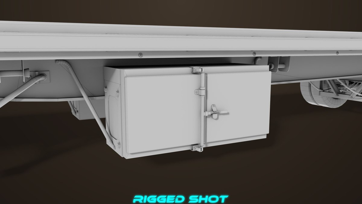 Flat Bed Trailer 05 Heavy Truck URP HDRP Textures