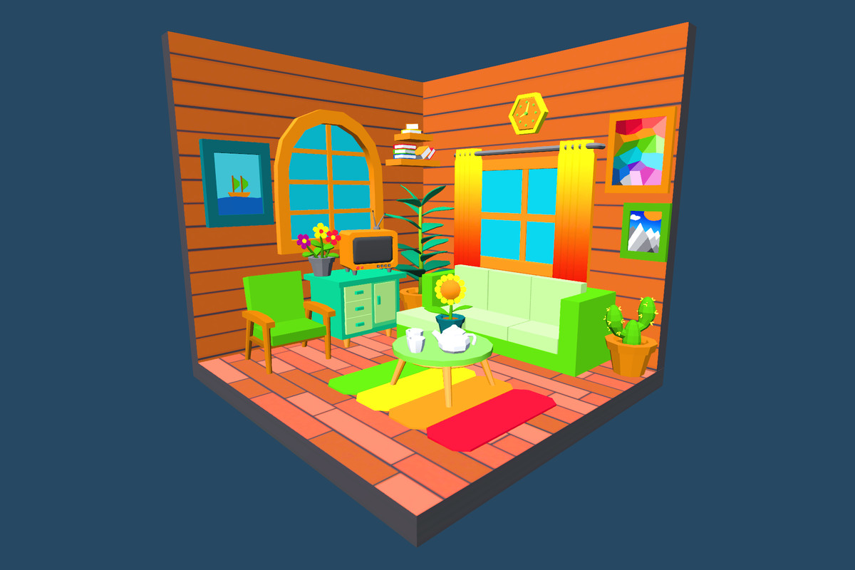 Cute Low Poly Furniture Pack - Colorful Interior Props