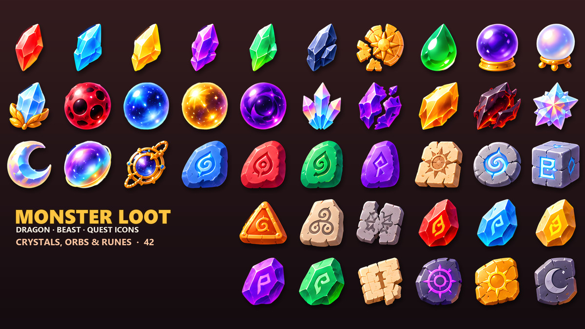 Monster & Dragon Loot Icons - 313 RPG Drops