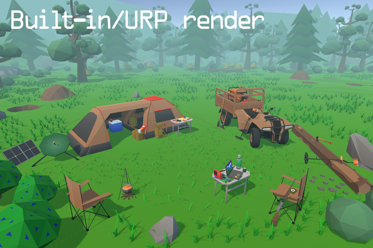 LOW POLY - Research camp (Survival Camp, Survival props, Survival, Camping)