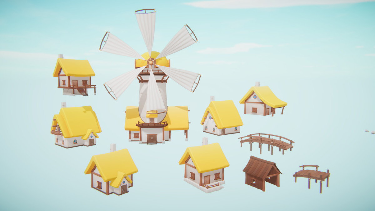 Gleamshire - Fantasy Low Poly Village 3D Pack