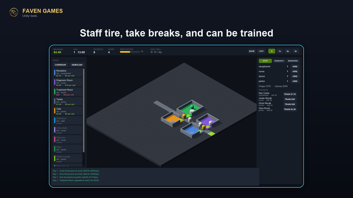 Tycoon Kit - Hospital, Hotel, Park & Prison Management Sim