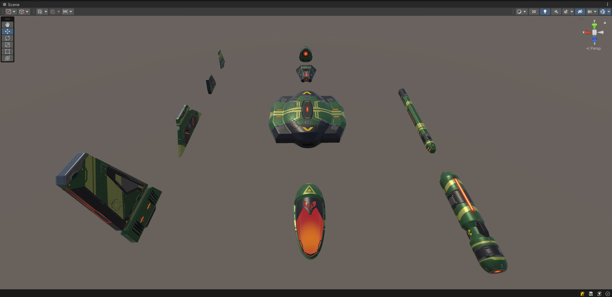 Sci-Fi Modular Spaceship Night Aye