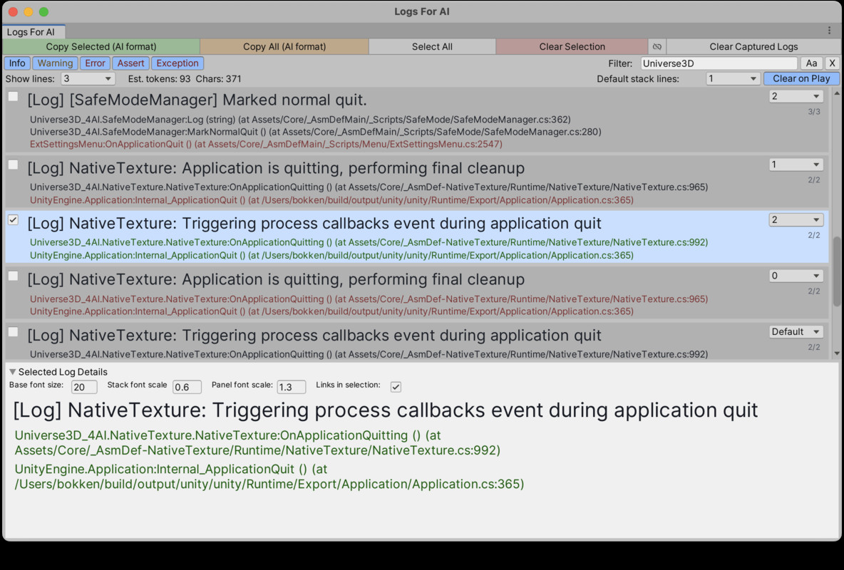 Logs for AI