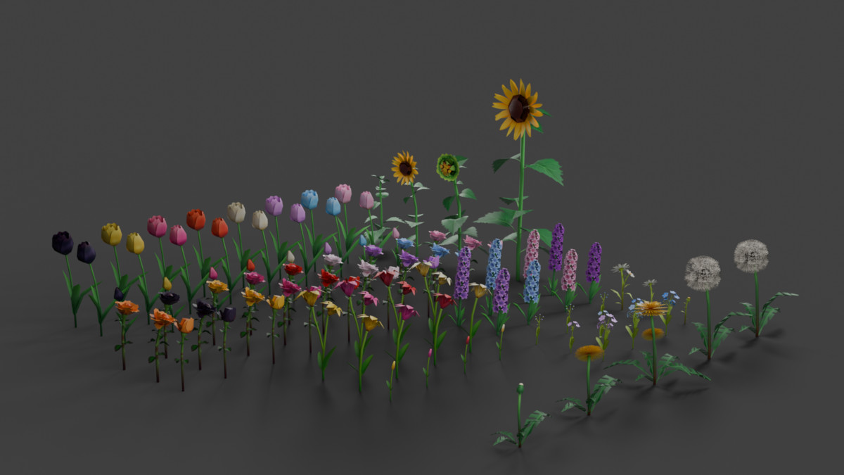 Low Poly Flowers