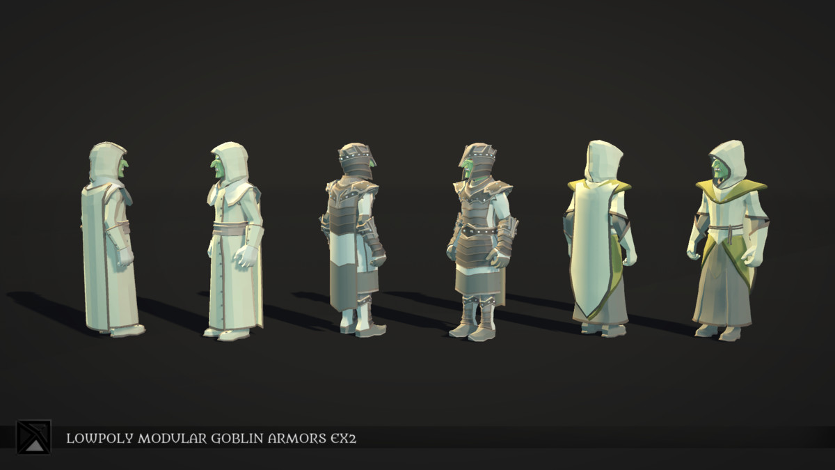 Low Poly Goblins Modular Armors Ex2 - LOWPOLY MEDIEVAL FANTASY SERIES