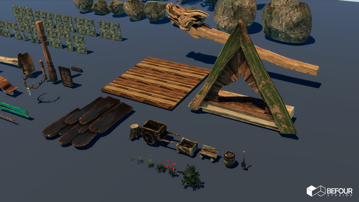 Fantasy Slavic Hut Environment (Stylized, House, Medieval )