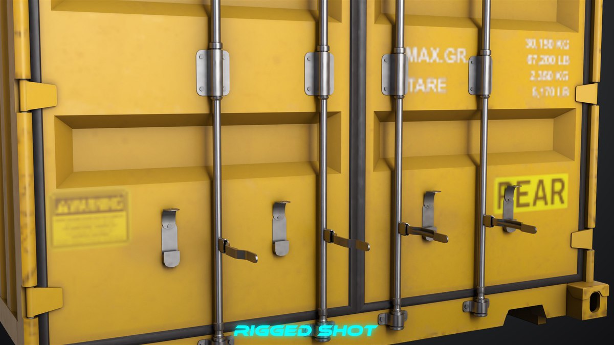 5 Cargo Container 20ft Single Mat URP HDRP Textures