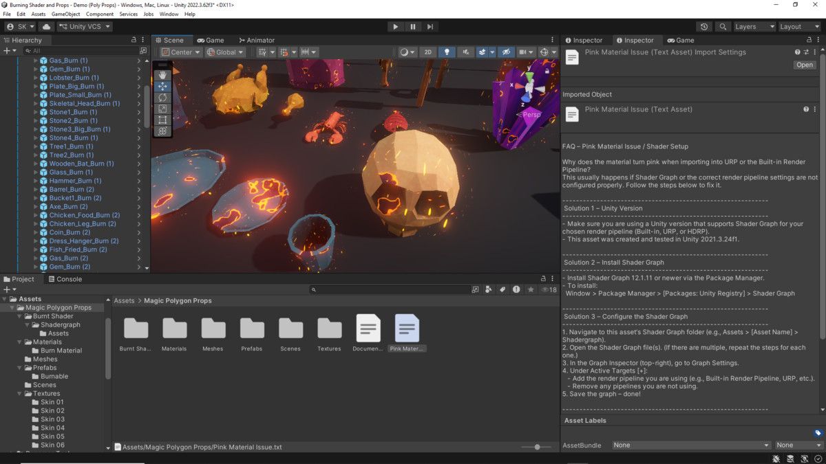 Magical Polygon Props(with Burn & Reveal FX)