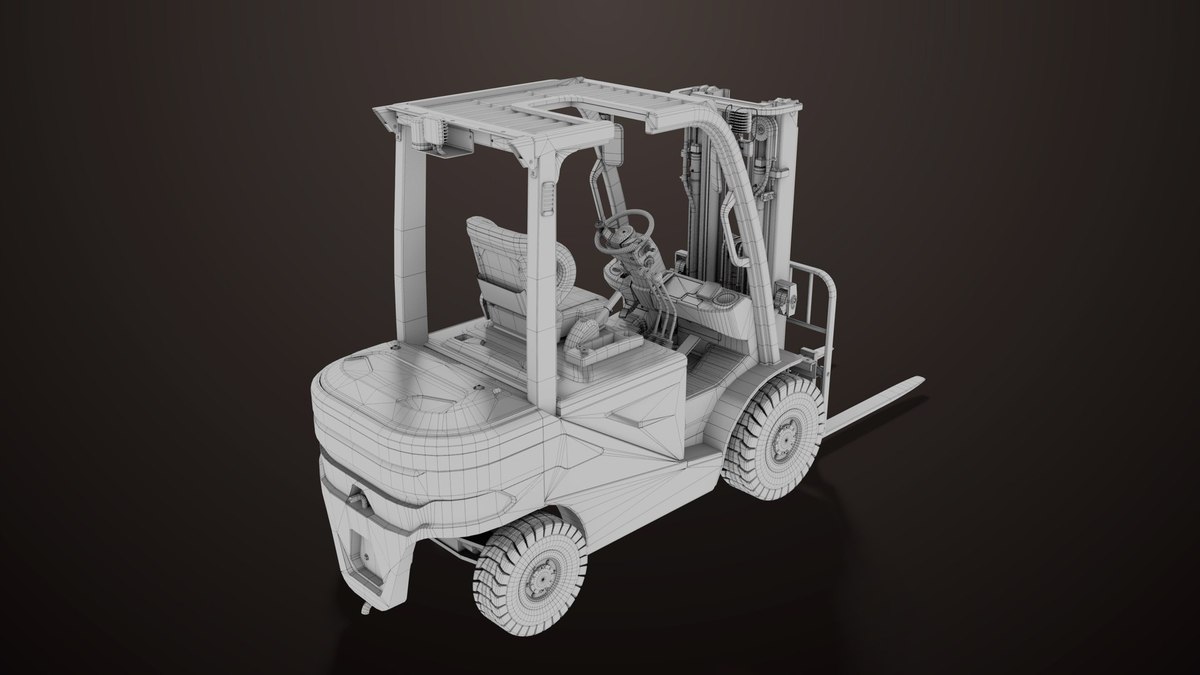 Forklift Truck03 Yellow URP HDRP Textures