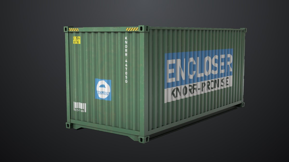 5 Cargo Container 20ft Single Mat URP HDRP Textures