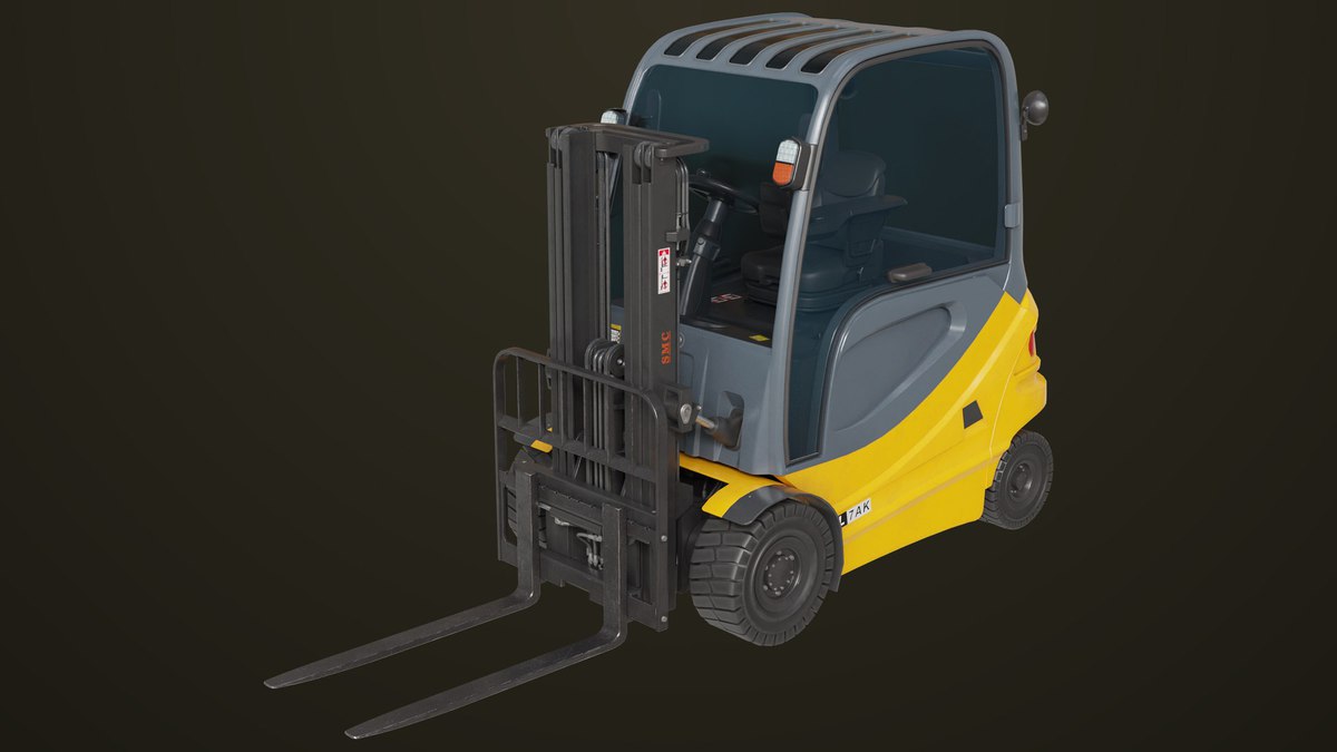 Forklift Truck 01 Yellow URP HDRP Textures
