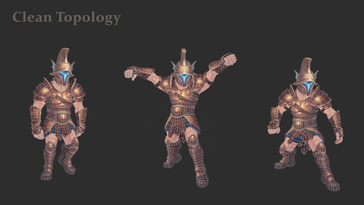Stylized Bronze Warrior - Humanoid Low Poly