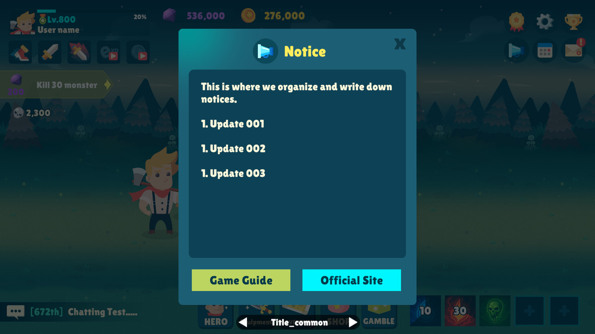 Idle Game Horizontal UI Kit