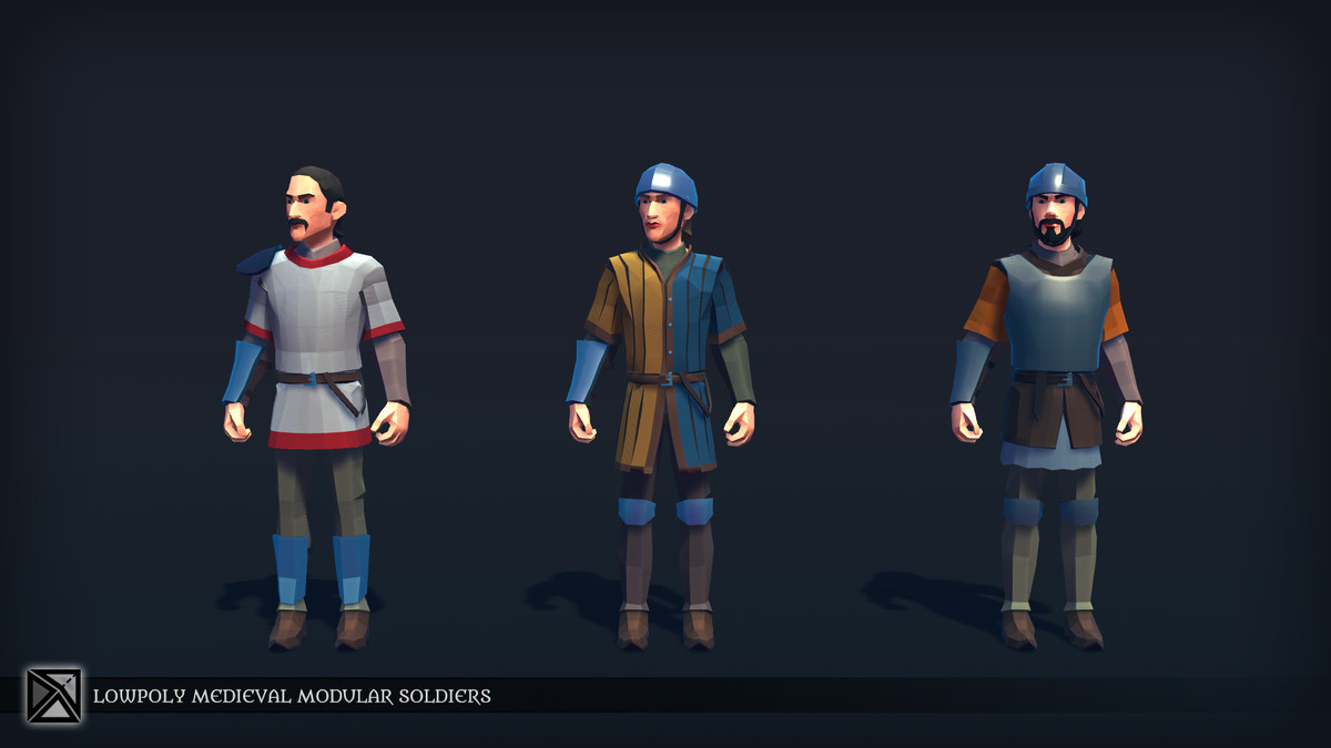 Lowpoly Medieval Modular Soldiers v1.2