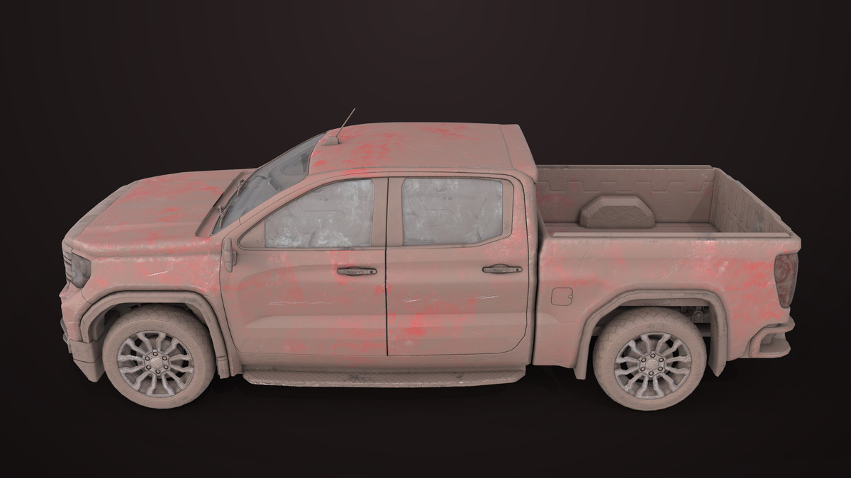 Pickup Truck 02 Red Dusty URP HDRP Textures