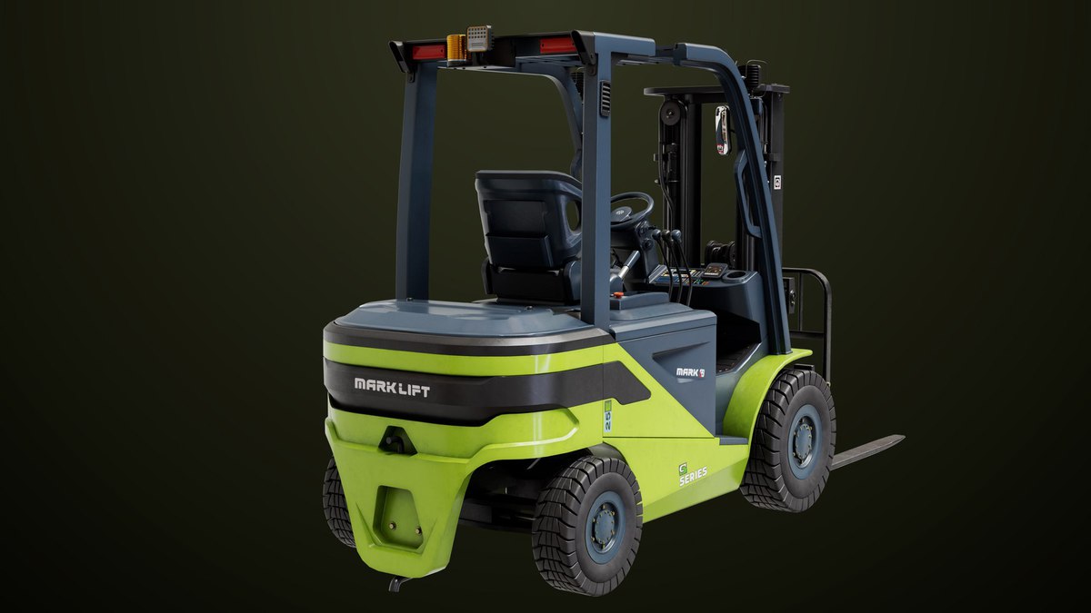 Forklift Truck03 Green URP HDRP Textures