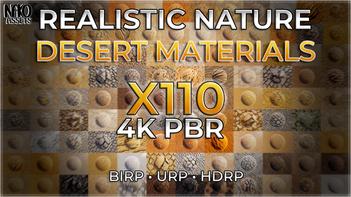 x110 4K Desert Materials PBR Textures for Ground, Sand, Rocks & Terrain
