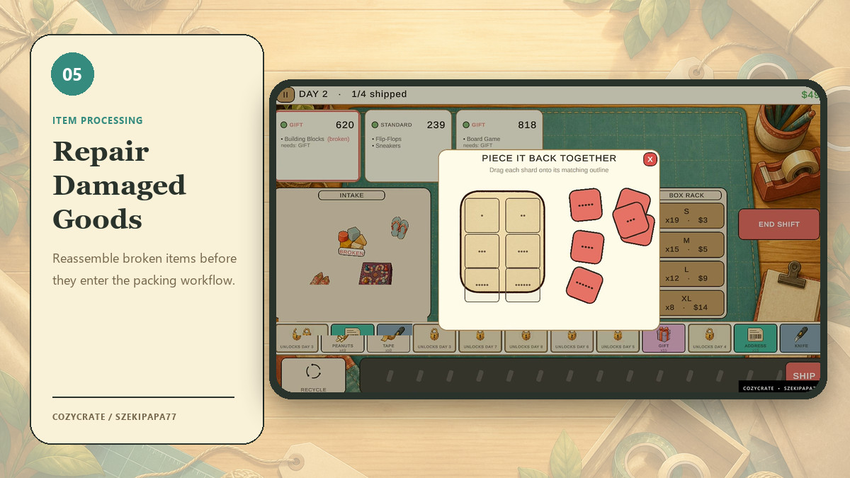 CozyCrate - Complete 2D Packing & Management Game Template