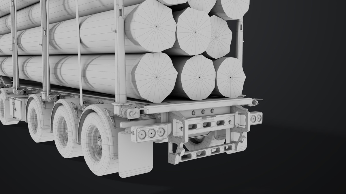 Truck 07 Log Trailer Grey Version URP HDRP Textures