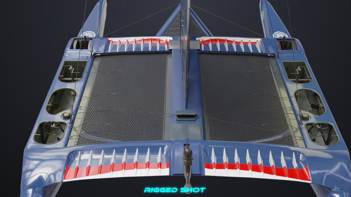 Yacht Sailing Boat 02 Blue URP HDRP Textures