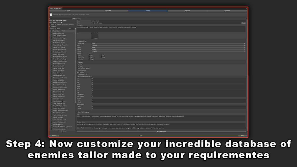 Simple Enemy Forge: No-Code Enemy, Squad, Spawn, Scaling & Wave w/ JSON Export