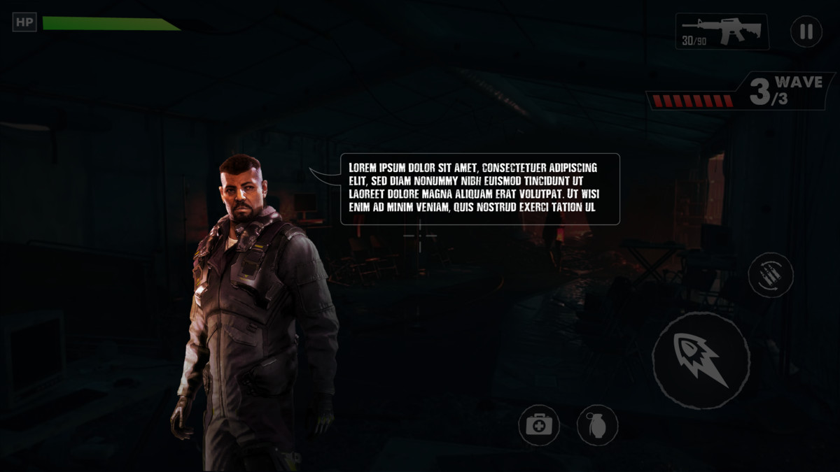 Zombie FPS Shooter Game GUI - Survival & Action HUD Pack