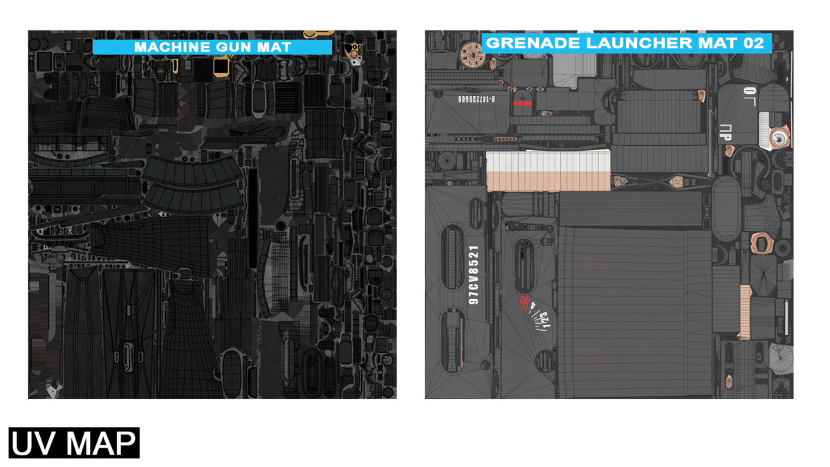 Light Machine Gun 10 Black URP HDRP Textures