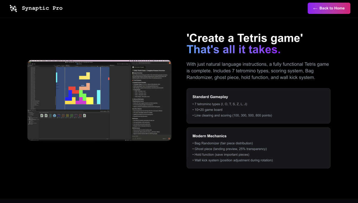 Synaptic AI Pro - Natural Language Control for Unity