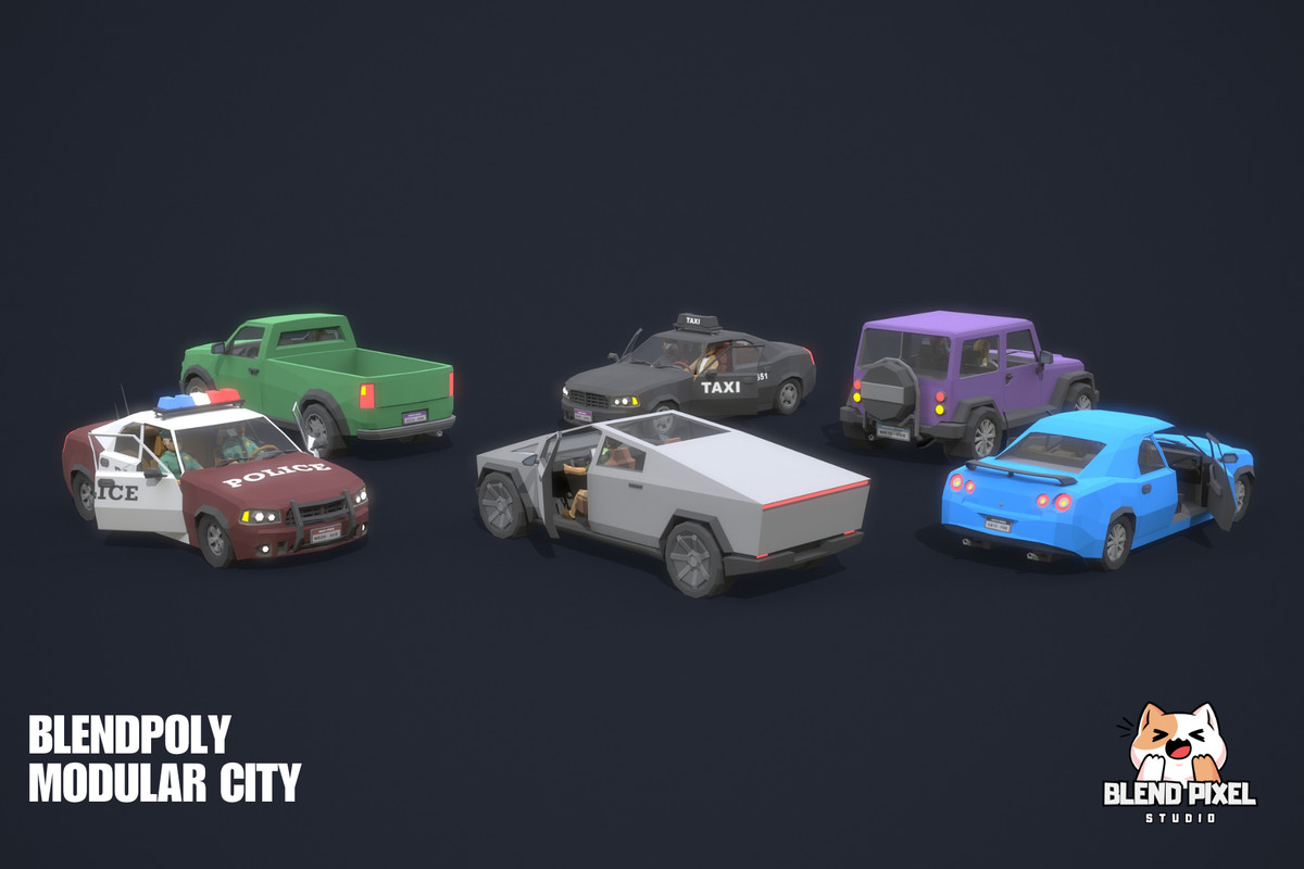 BlendPoly Modular City - Low Poly Assets