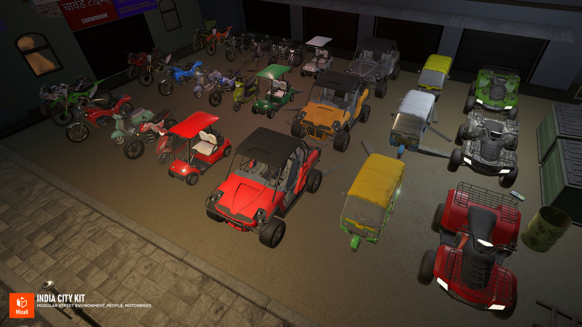 India City Kit - Modular Street Environment, People, Motorbikes