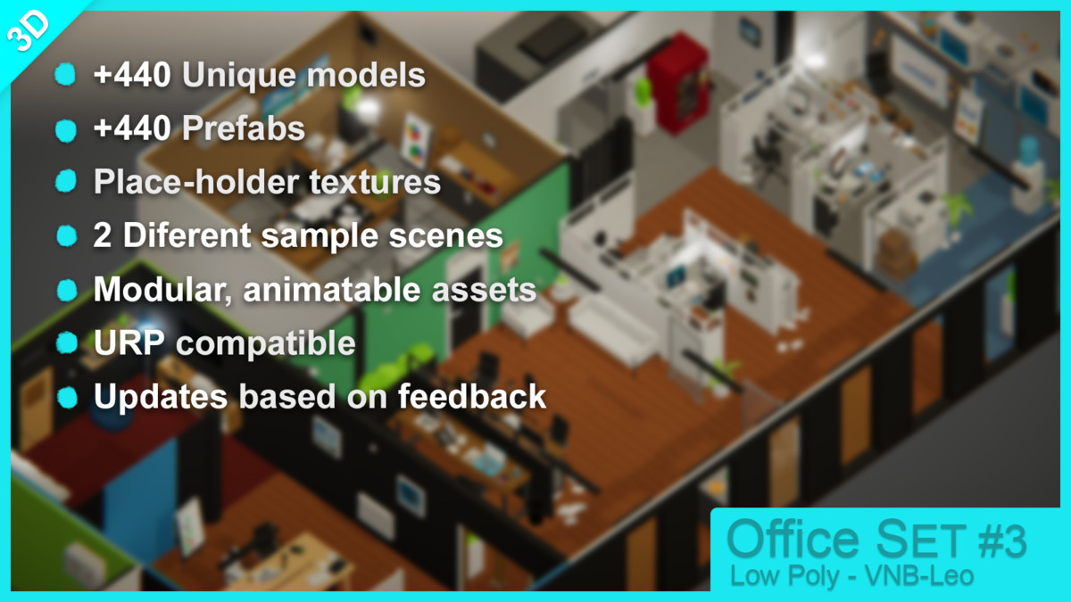 Low-Poly Office Set #3 [+440 Models] [VNB]