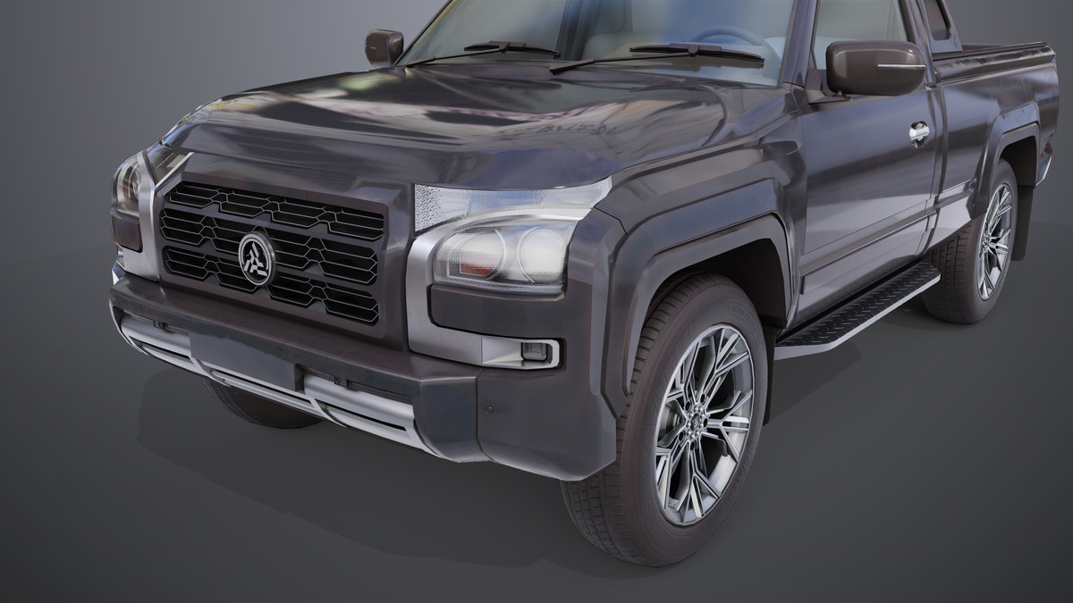 Pickup Truck01 Black and White URP HDRP Textures