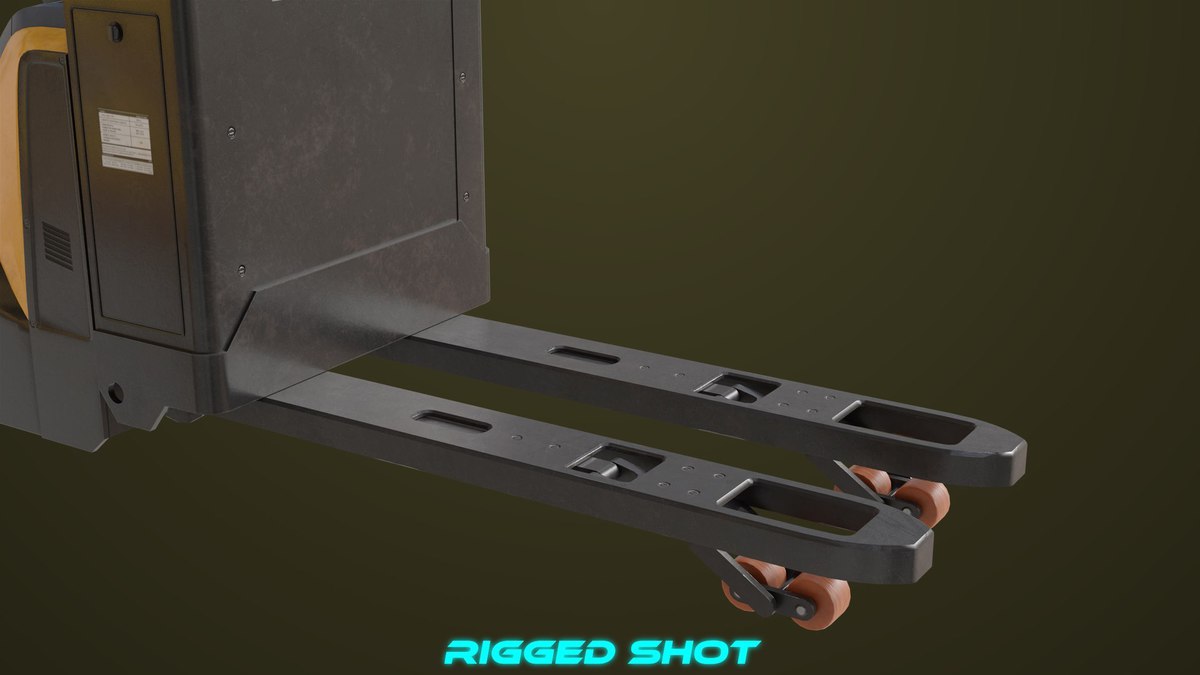 Forklift with Pallet 01 Yellow URP HDRP Textures