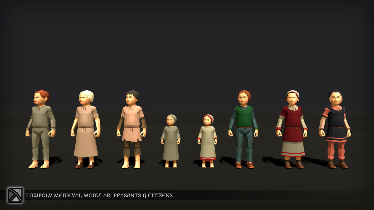 Lowpoly NPCs Bundle MEDIEVAL FANTASY SERIES