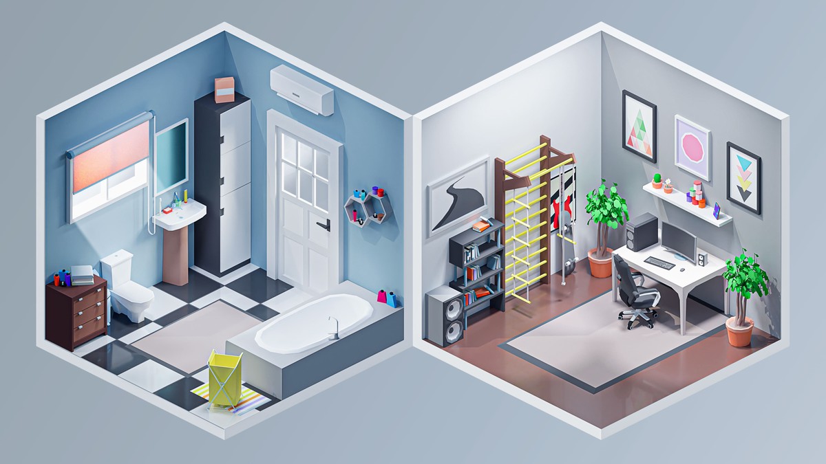 Interior 3 - Low Poly 3D Models Pack