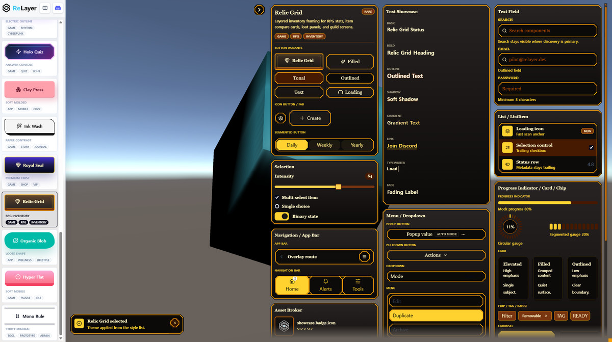 ReLayer - React UI Framework for Unity