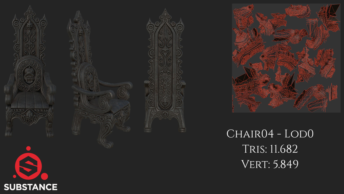 4 Dark Fantasy Chairs