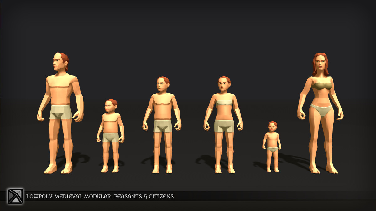 Lowpoly NPCs Bundle MEDIEVAL FANTASY SERIES