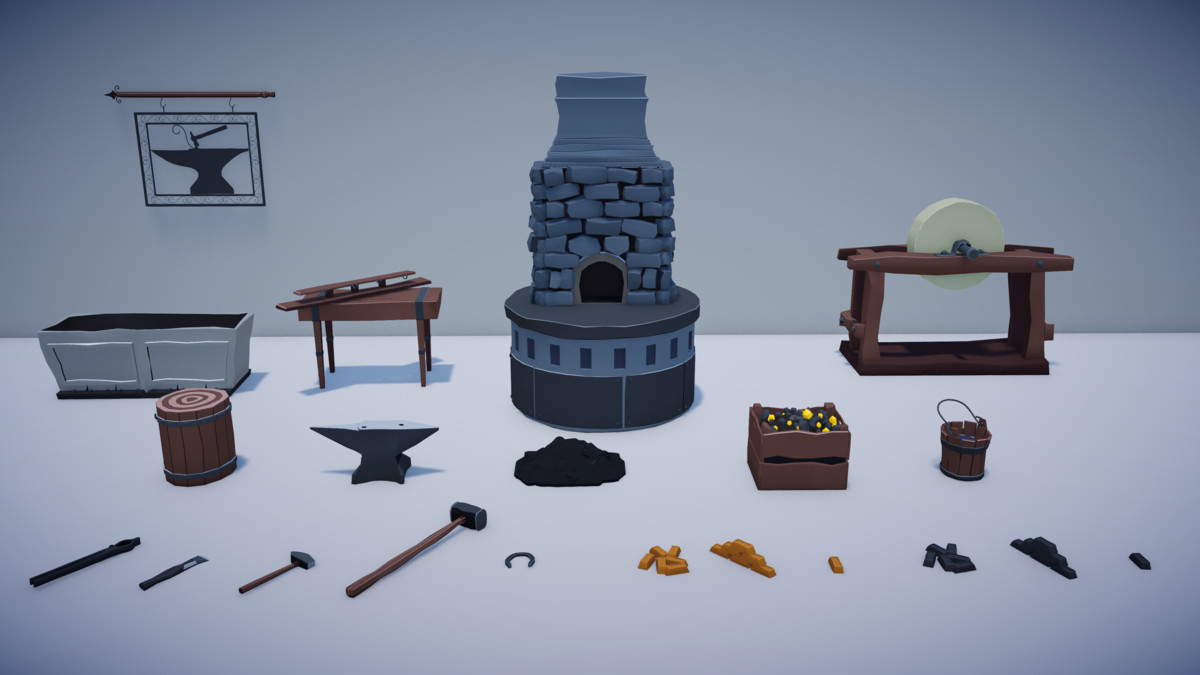 Stylized Stylized Blacksmith Props Pack