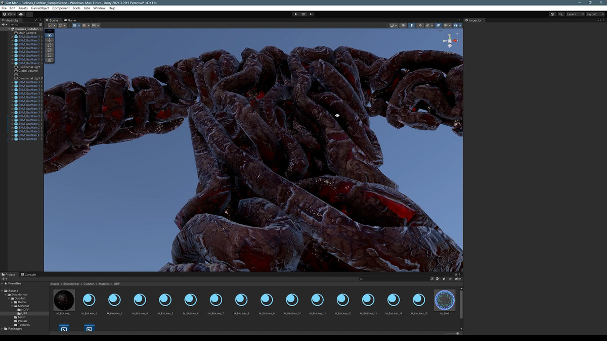 Bio Lines: Gut Man, a Humanoid Character for horror games