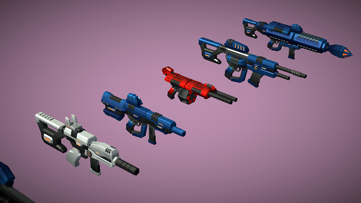 Low Poly Modular SciFi Weapons 3D, image 7